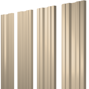 Штакетник Twin с прямым резом 0,45 Drap TX RAL 1015 светлая слоновая кость