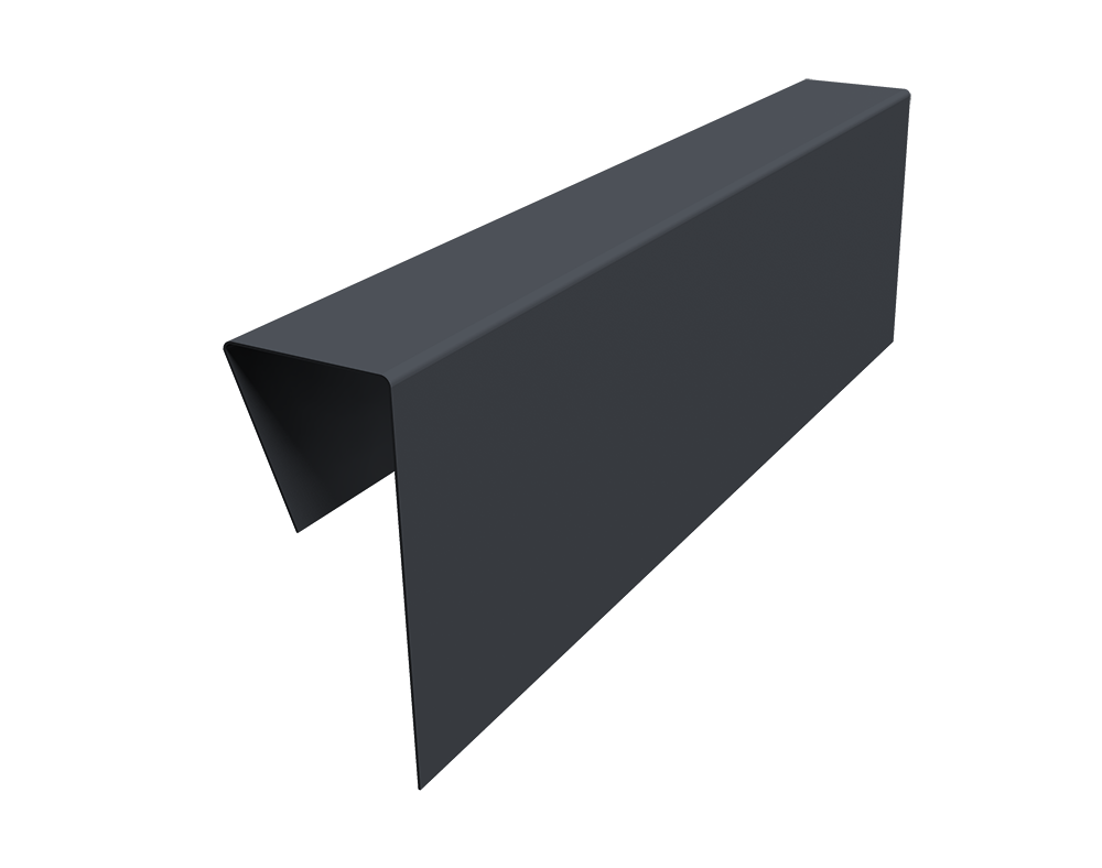 Планка приемная оконная фибросайдинга 0,45 PE-Double с пленкой RAL 7024 мокрый асфальт (2м)