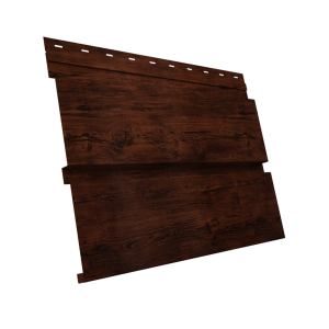 Софит металлический Квадро Брус без перфорации 0,45 Print Elite с пленкой Cherry Wood TwinColor