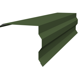 Планка торцевая фигурная 100х85 0,5 Satin Matt TX RAL 6020 хромовая зелень (3м)