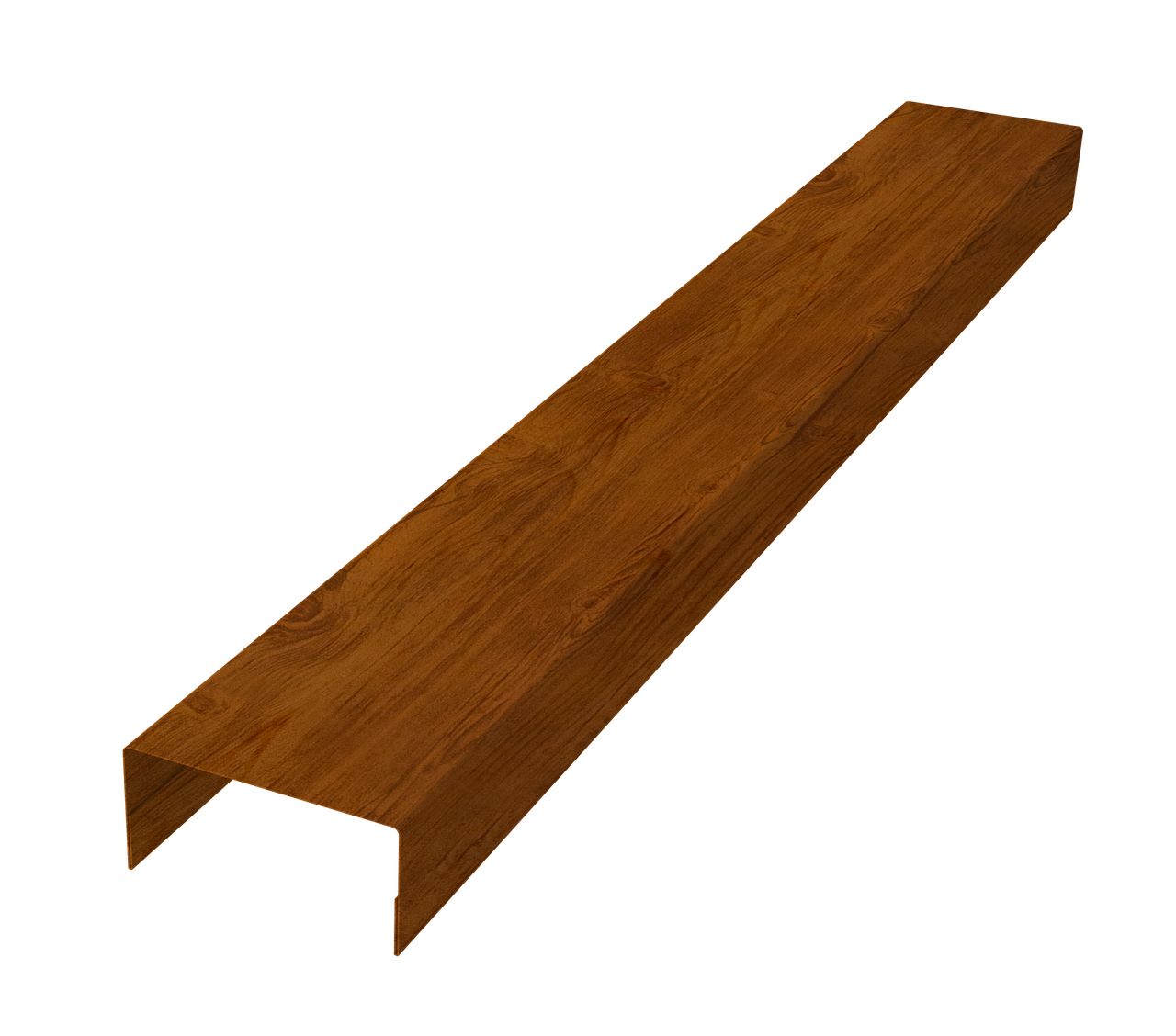 Крышка забора для горизонтального монтажа штакетника 0,45 Print-Double Elite Golden Wood (3м)