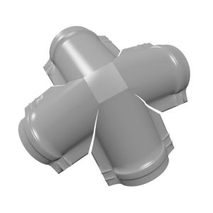 Четверник конька полукруглого 0,5 PE с пленкой RAL 7004 сигнальный серый