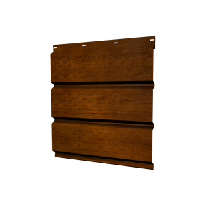 Софит металлический полная перфорация 0,45 Print-Double Premium с пленкой Golden Wood Intense F