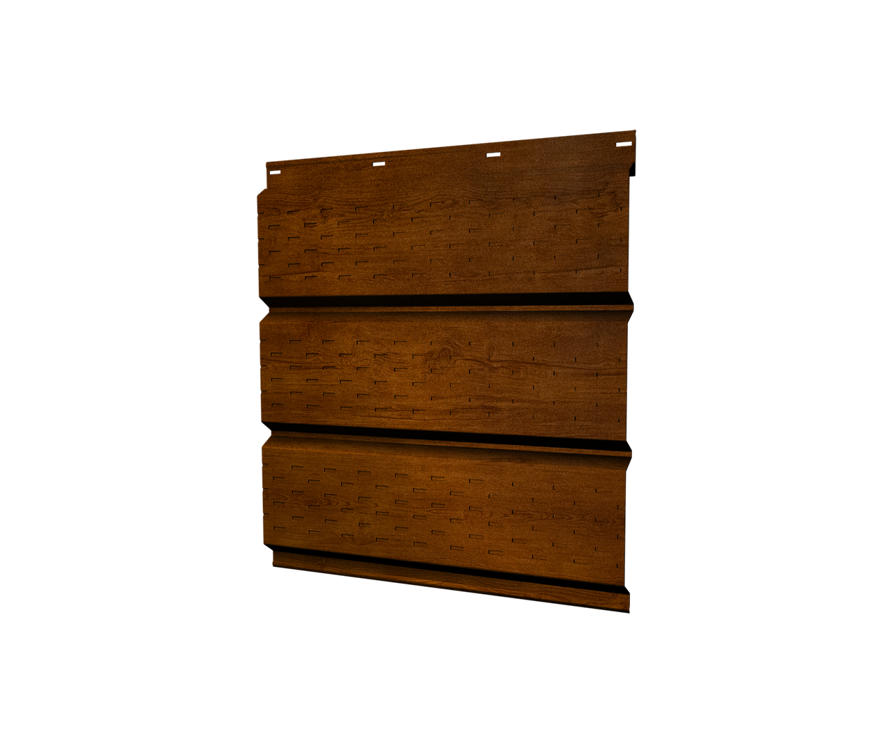 Софит металлический полная перфорация 0,45 Print-Double Premium с пленкой Golden Wood Intense F