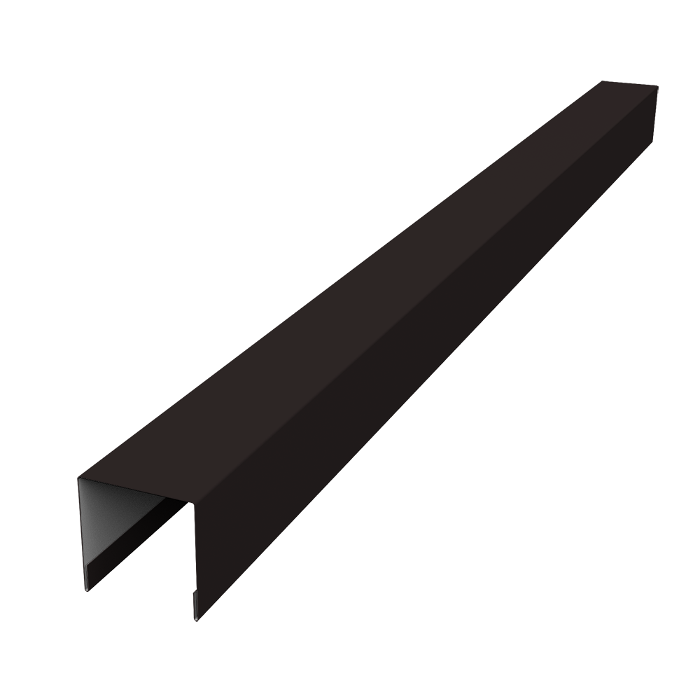 Планка вертикальная лицевая для забора жалюзи Palermo 0,5 PurPro RAL 9005 черный (2м)