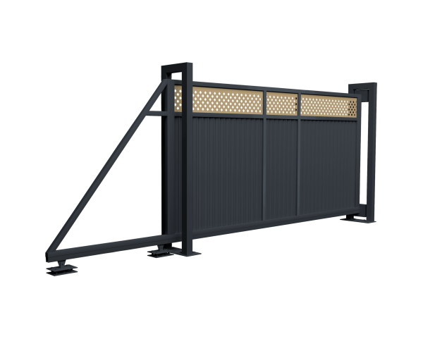 Ворота откатные Estet Plus 2,0х4,5 RAL 7024/1014