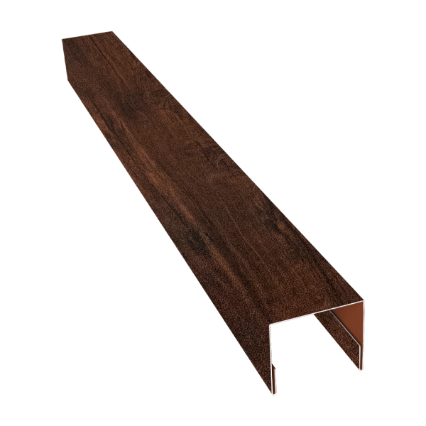 Планка П-образная заборная 24 0,45 Print Premium Cherry Wood Dark FTC (3м)
