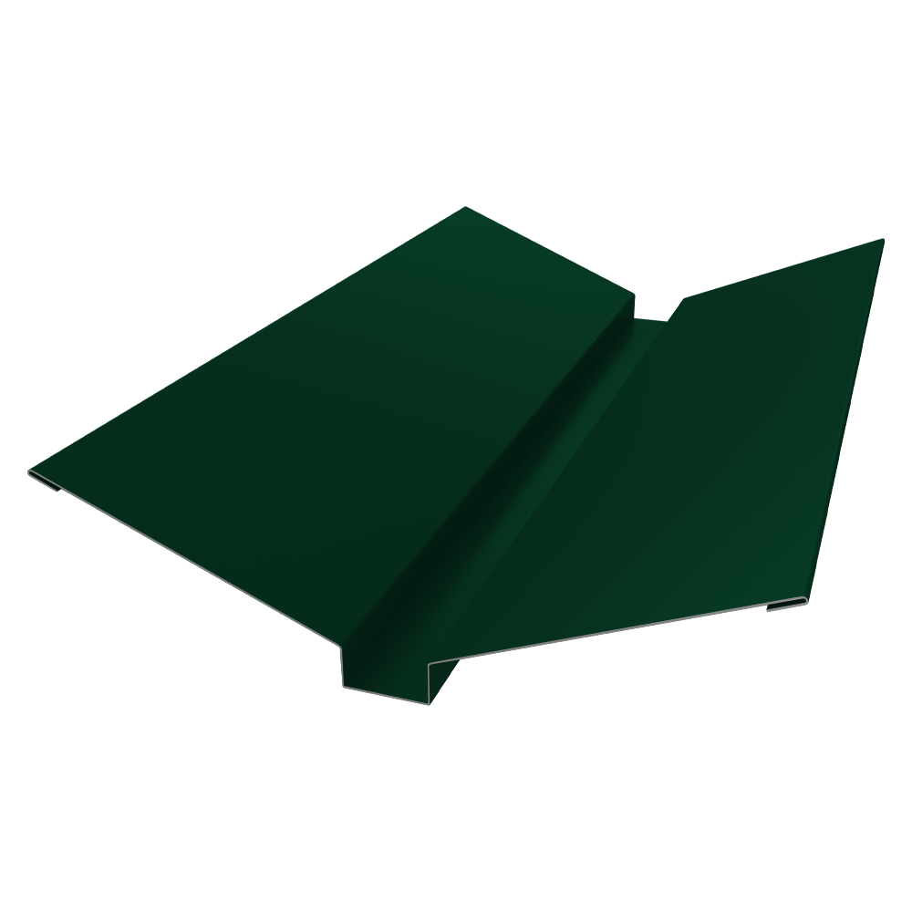 Планка ендовы верхней 115х30х115 0,45 PE-Double с пленкой RAL 6005 зеленый мох (3м)