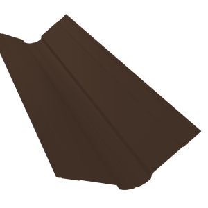 Планка ендовы верхней фигурной 100x100 0,4 PE-Double с пленкой RAL 8017 шоколад (3м)