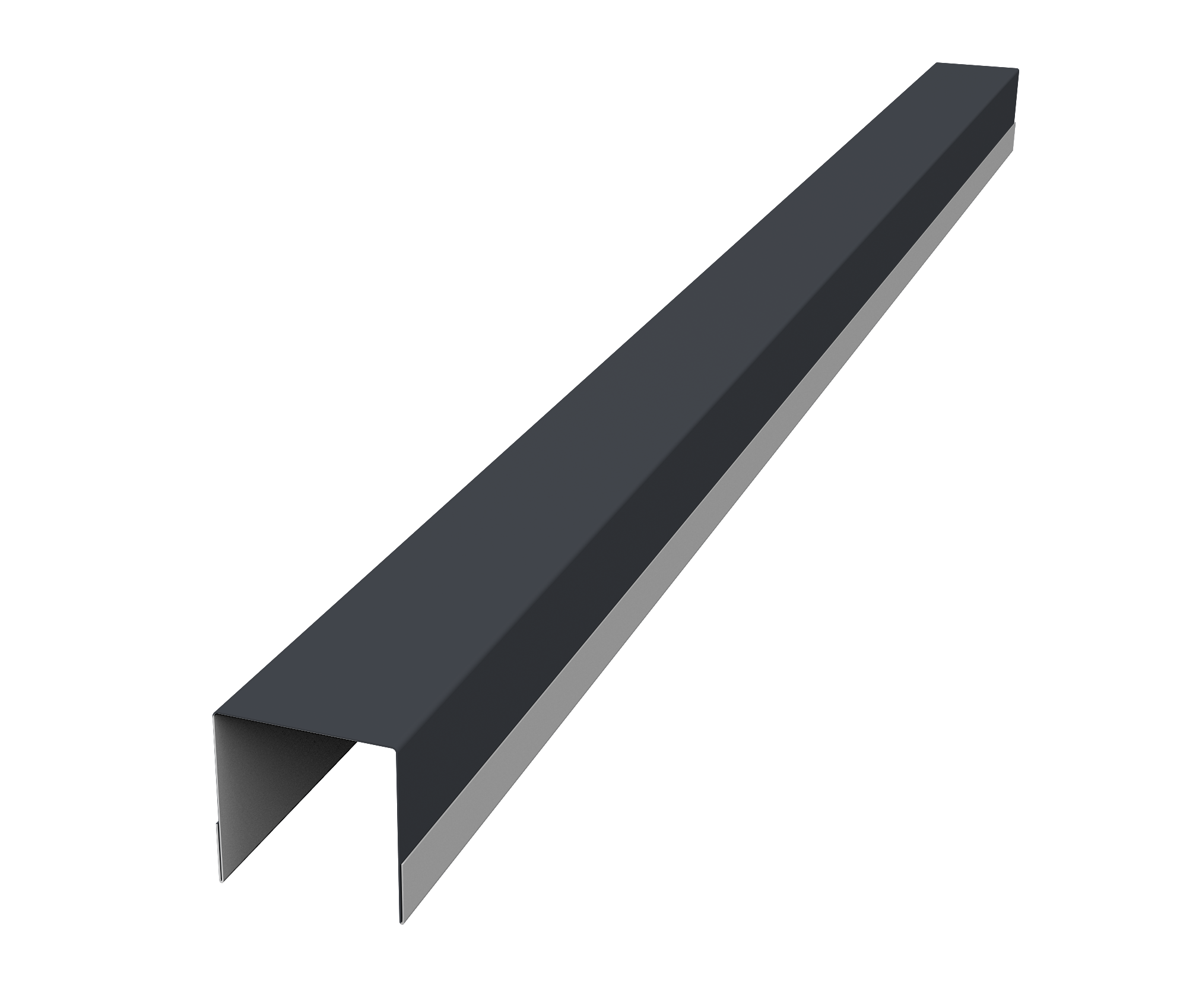 Планка вертикальная обратная для горизонтального монтажа штакетника 0,5 Satin Matt TX RAL 7024 мокрый асфальт (1,8м)