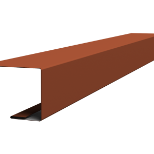Планка завершающая фальц 0,5 Satin с пленкой RAL 8004 терракота (3м)