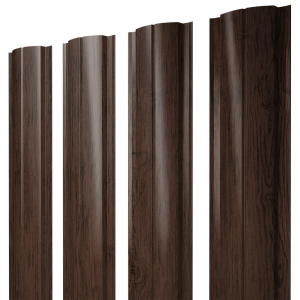 Штакетник Полукруглый Slim с прямым резом 0,45 Print-Double Premium Antique Wood