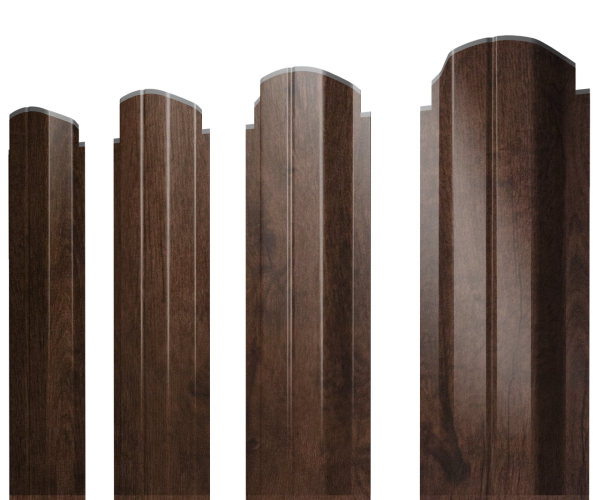Штакетник П-образный А фигурный 0,4 Print Premium Antique Wood TwinColor