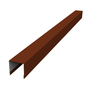 Планка вертикальная лицевая для забора жалюзи Palermo 0,5 Satin RAL 3009 оксидно-красный (2м)