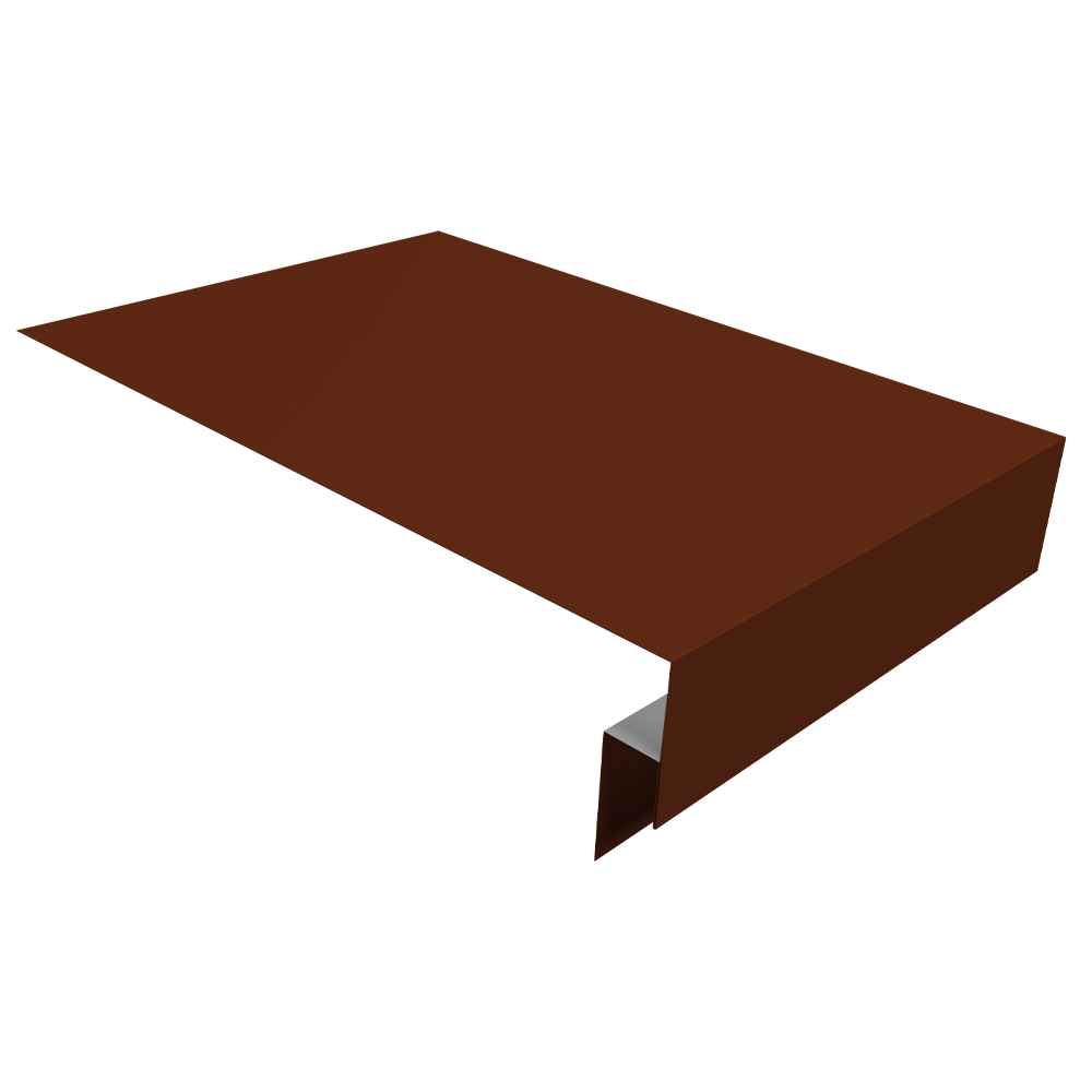 Планка околооконная сложная фальц 0,45 PE с пленкой RAL 3009 оксидно-красный (2м)