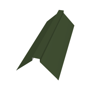 Планка конька плоского 115х30х115 0,5 Satin Matt TX RAL 6020 хромовая зелень (3м)