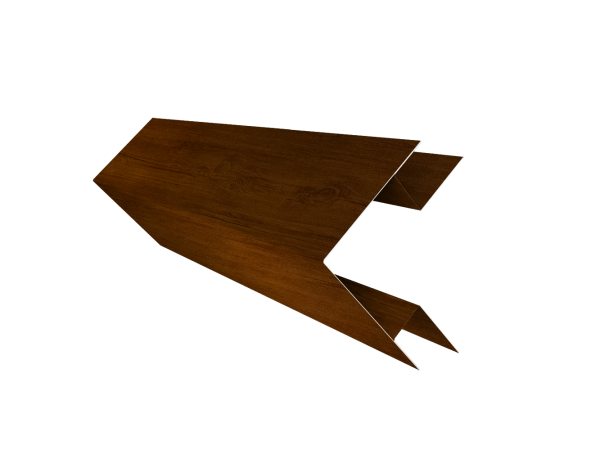 Планка угла внешнего сложного Блок-Хаус new Grand Line 0,45 Print-Double Premium Golden Wood Intense F (2м)
