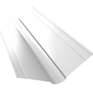 Планка ендовы верхней фигурной 150x150 0,5 Satin с пленкой RAL 9003 сигнальный белый (2м)