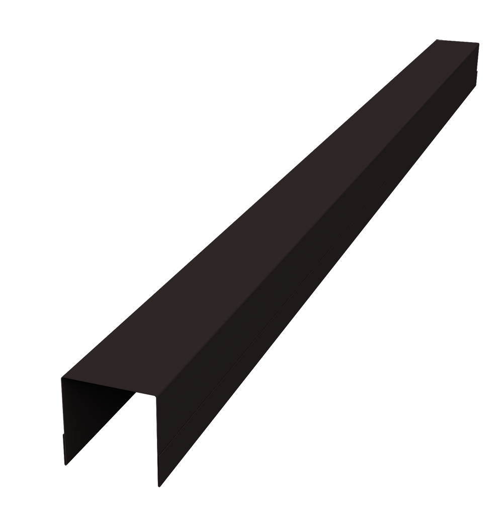 Планка вертикальная обратная Palermo 0,45 PE-Double RAL 9005 черный (2м)