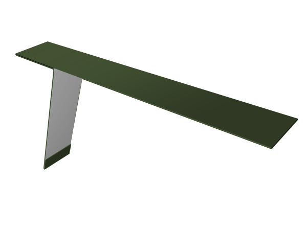 Планка карнизная фальц 130х80 0,5 Satin Matt TX RAL 6020 хромовая зелень (2м)