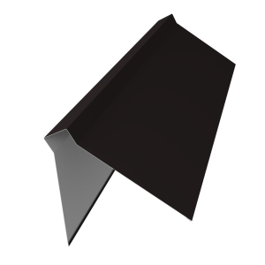 Планка конька плоского 220х50х220 0,5 Satin с пленкой RAL 9005 черный (2м)