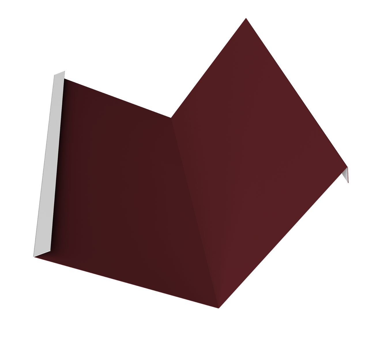 Планка примыкания 115х115 Фартук S4 пристенный уголовой 0,45 Drap TX RAL 3005 красное вино (2м)