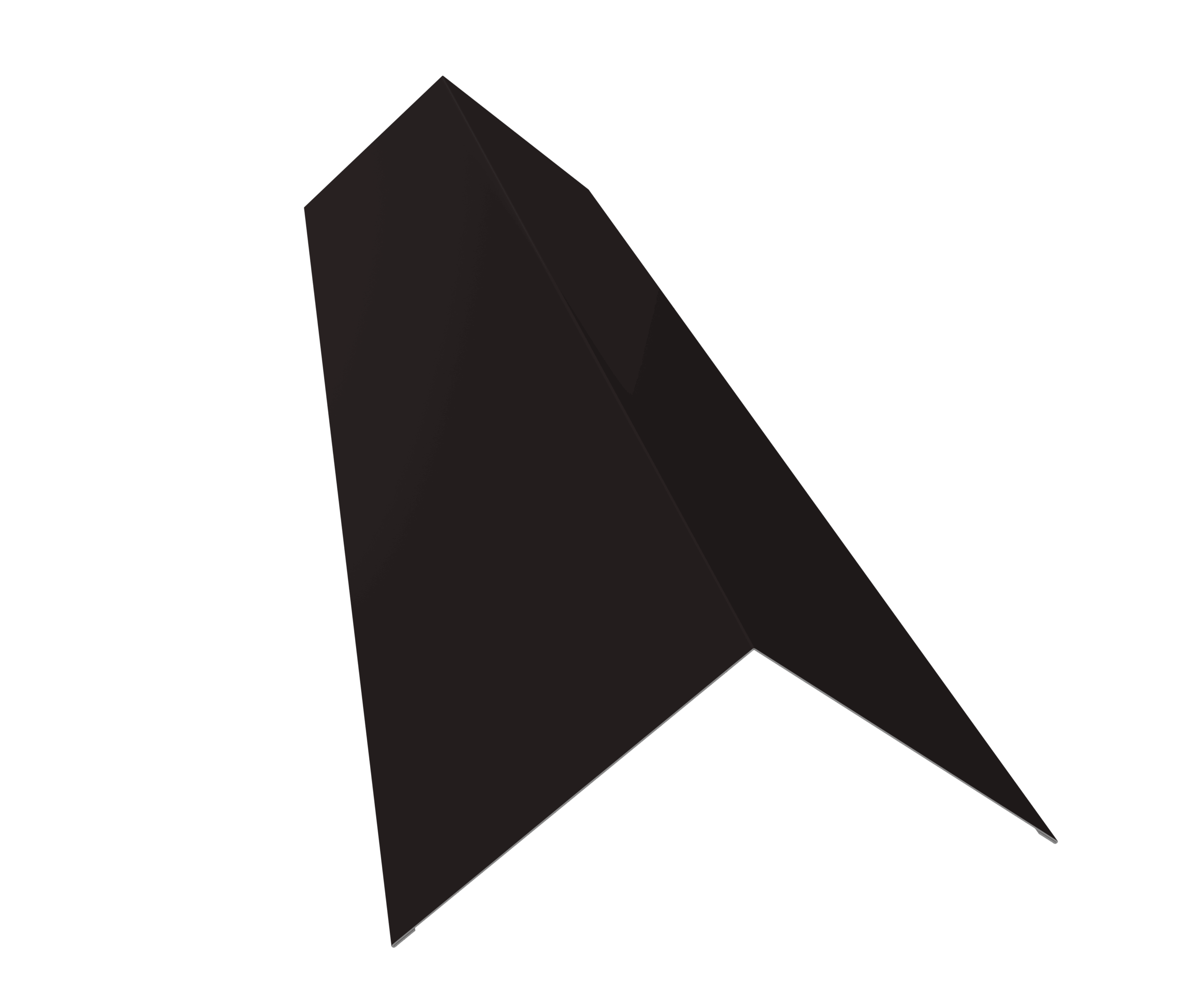 Планка конька плоского 145х145 0,5 Drap RAL 9005 черный (3м)