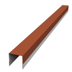 Планка вертикальная обратная для забора жалюзи Palermo 0,5 Satin Matt TX RAL 8004 терракота (3м)