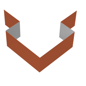 Угол внешний симметричный фибросайдинга 0,5 Velur X RAL 8004 терракота (3м)