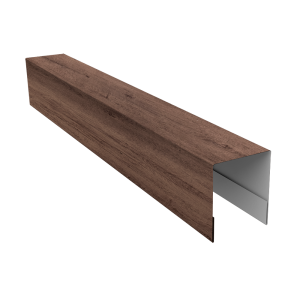 Планка боковая для забора из сайдинга (Квадро брус, Вертикаль) 0,45 Print Premium Almond Wood Fresh (3м)