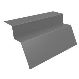 Планка карнизная для металлочерепицы квинта Uno 0,5 Satin с пленкой RAL 9006 бело-алюминиевый (3м)