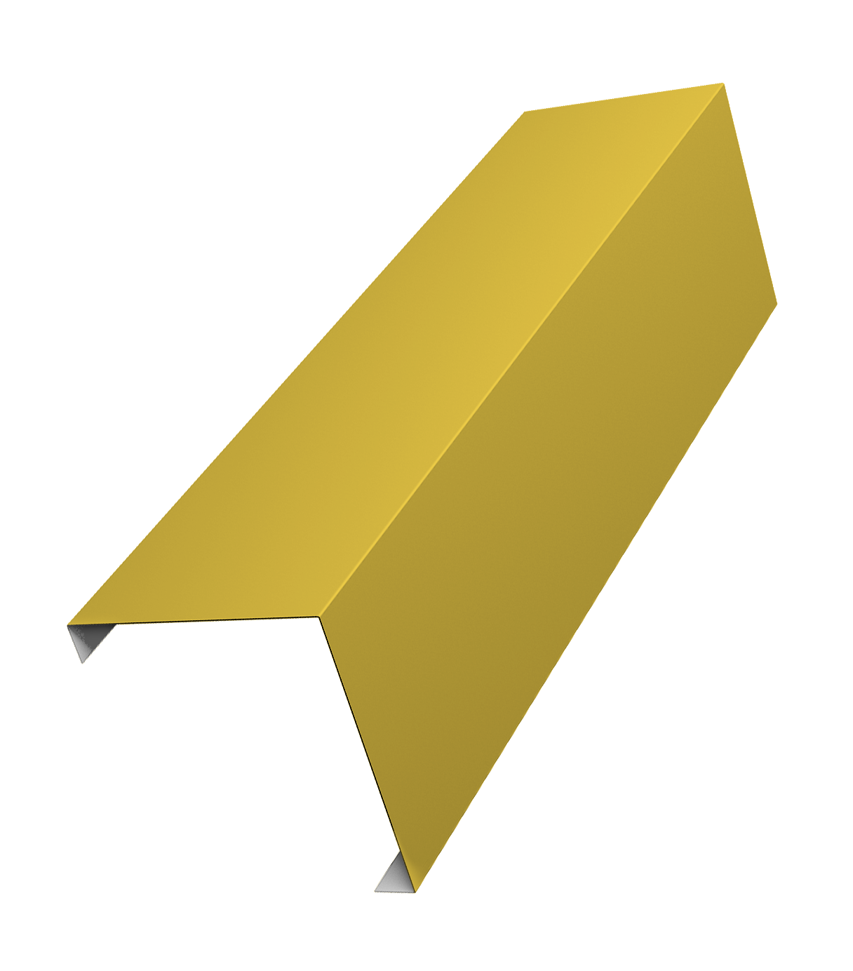 Декоративная накладка на столб универсальная угловая 62х55 для забора жалюзи 0,45 PE RAL 1018 цинково-желтый (2м)