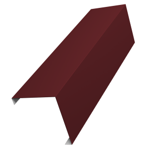 Декоративная накладка на столб универсальная угловая 80х80 для забора жалюзи 0,5 Satin Matt TX RAL 3005 красное вино (2,5м)