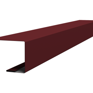 Планка завершающая фальц 0,5 Satin с пленкой RAL 3005 красное вино (2м)