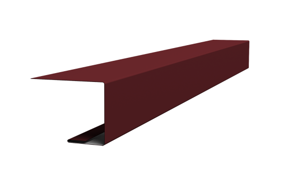 Планка завершающая фальц 0,5 Satin с пленкой RAL 3005 красное вино (2м)