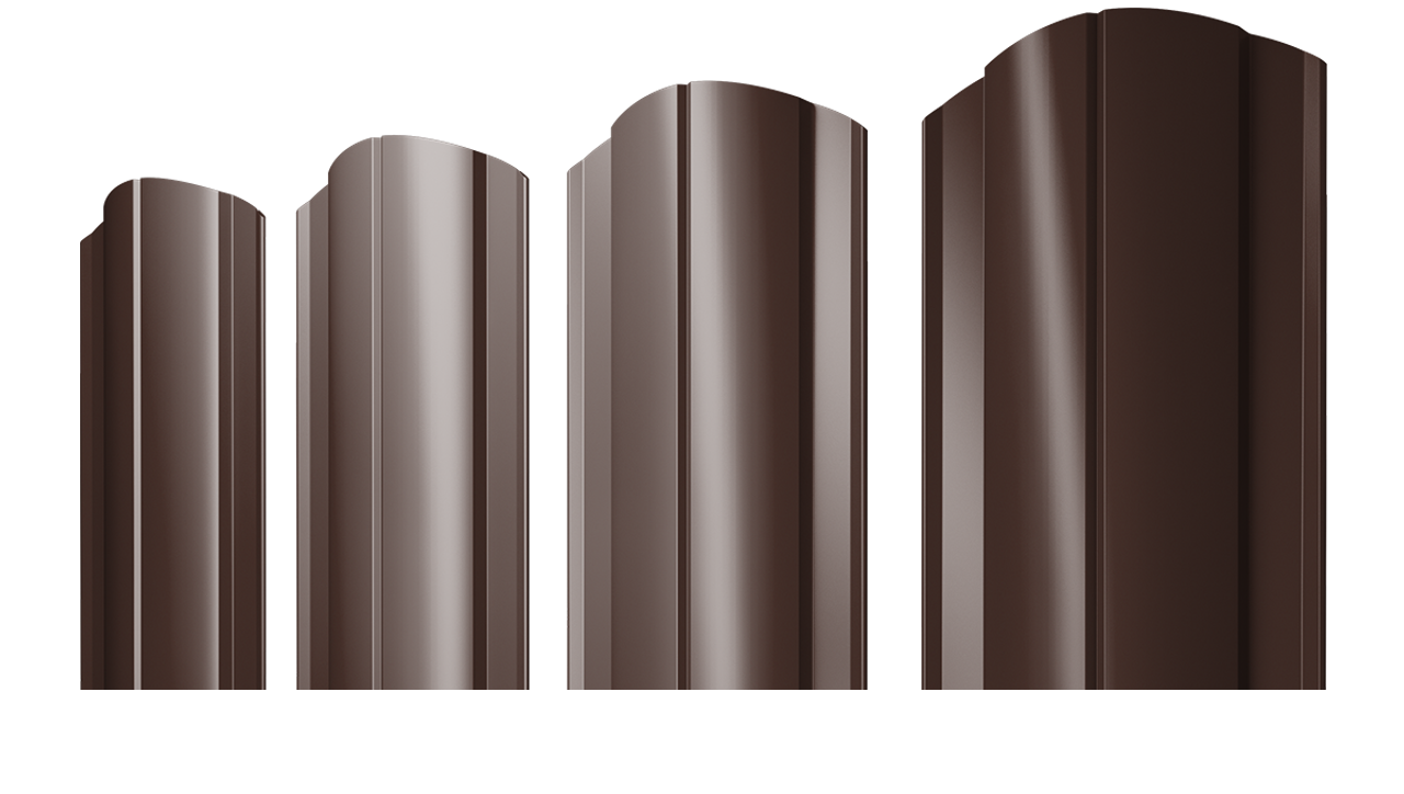 Штакетник Круглый фигурный 0,5 PurPro RAL 8017 шоколад