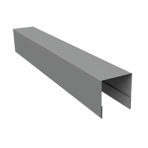 Планка боковая для забора из сайдинга (Блок-хаус new) 0,5 Satin RAL 9006 бело-алюминиевый (2,06м)