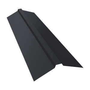 Планка конька прямоугольного 115х30х115 0,5 Satin с пленкой RAL 7024 мокрый асфальт (2м)