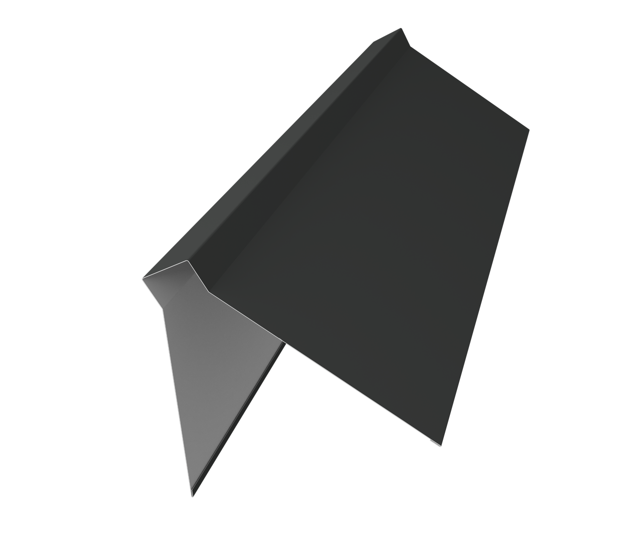 Планка конька плоского 220х50х220 0,5 Drap RAL 7016 антрацитово-серый (3м)