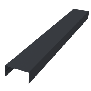 Крышка забора для горизонтального монтажа штакетника 0,45 Drap-double TX RAL 7024 мокрый асфальт (2м)