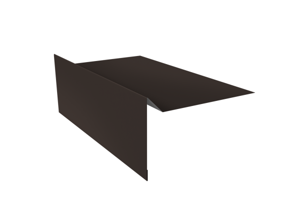Планка ветровая для мягкой кровли простая 100х20х100 0,5 Satin Matt TX RR 32 темно-коричневый (2м)