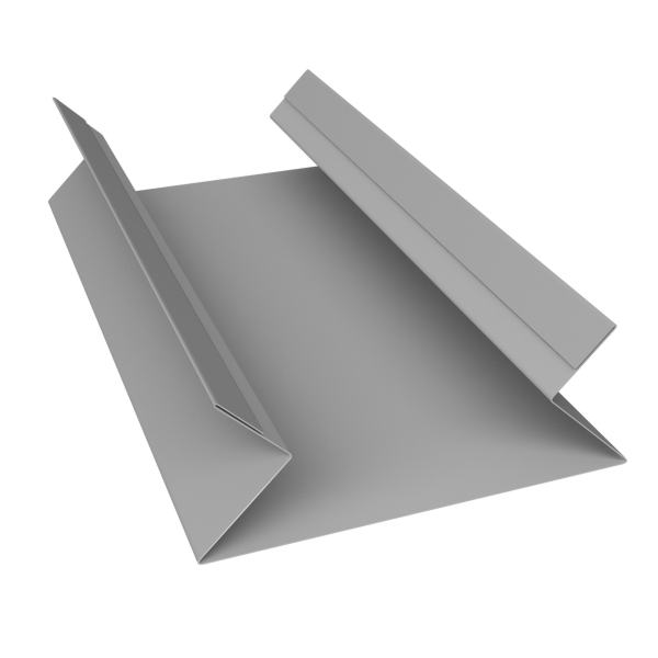 Планка угла внутреннего составная верхняя 0,5 Satin с пленкой RAL 9006 бело-алюминиевый (3м)