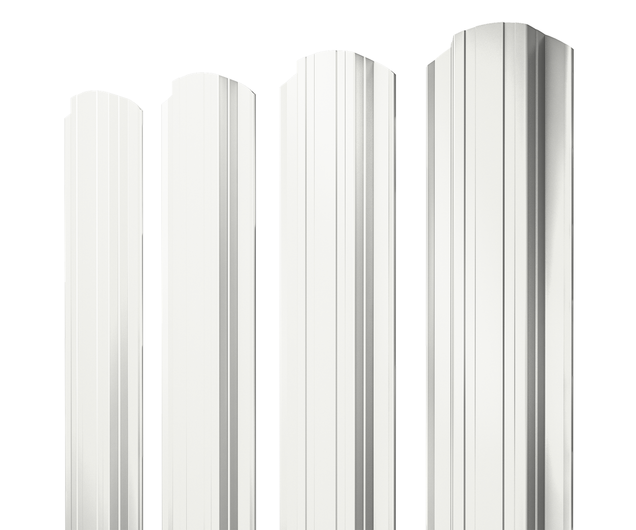 Штакетник Прямоугольный фигурный 0,45 PE-Double RAL 9003 сигнальный белый