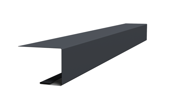 Планка завершающая для Кликфальц Pro 0,5 Satin с пленкой RAL 7024 мокрый асфальт (3м)