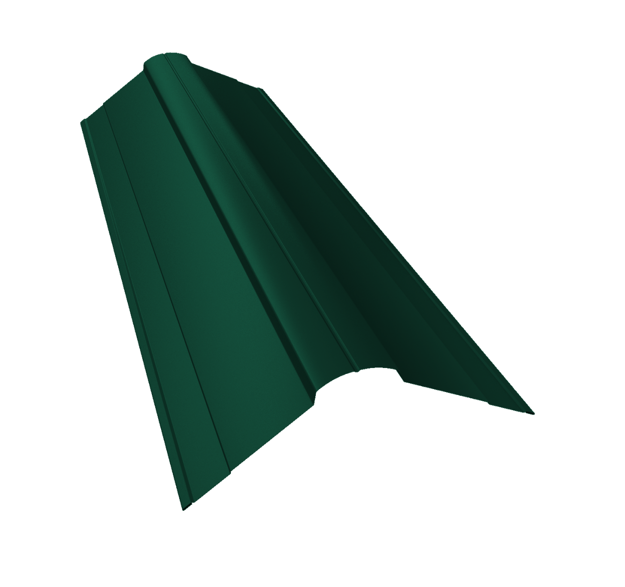 Планка конька фигурного 100x100 0,5 PE с пленкой RAL 6005 зеленый мох (3м)