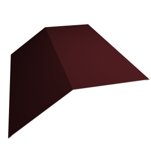 Планка конька плоского 190х190 0,45 PE-Double с пленкой RAL 3005 красное вино (3м)