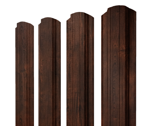Штакетник Прямоугольный фигурный 0,4 Print Premium Cherry Wood Dark FTC