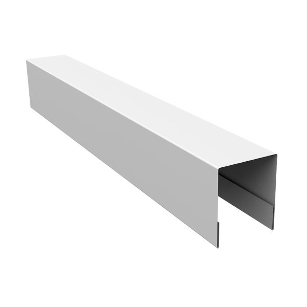 Планка боковая для забора из сайдинга (Квадро брус, Вертикаль) 0,5 Satin RAL 9003 сигнальный белый (3м)