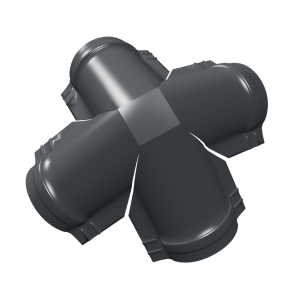 Четверник конька малого полукруглого 0,5 Satin Matt TX с пленкой RAL 7016 антрацитово-серый