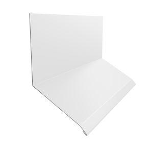 Планка примыкание верхнее к стене фальц Grand Line 150х130х20 0,5 PE с пленкой RAL 9003 сигнальный белый (3м)